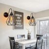 groeien antique decorative diamond cage wall lamp pendant hanging indoor outdoor light (black, bulb not included,metal)