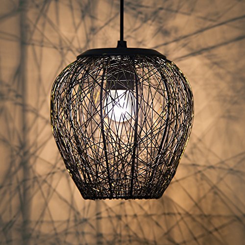 Homesake Hanging Light, Home Decor Items Wire Mesh, Ceiling homesake hanging light, home decor items wire mesh, ceiling light (black) pack of 1